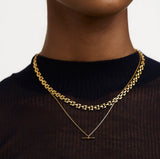 Slim Vintage Link Chain Necklace - Gold - HAYGEN