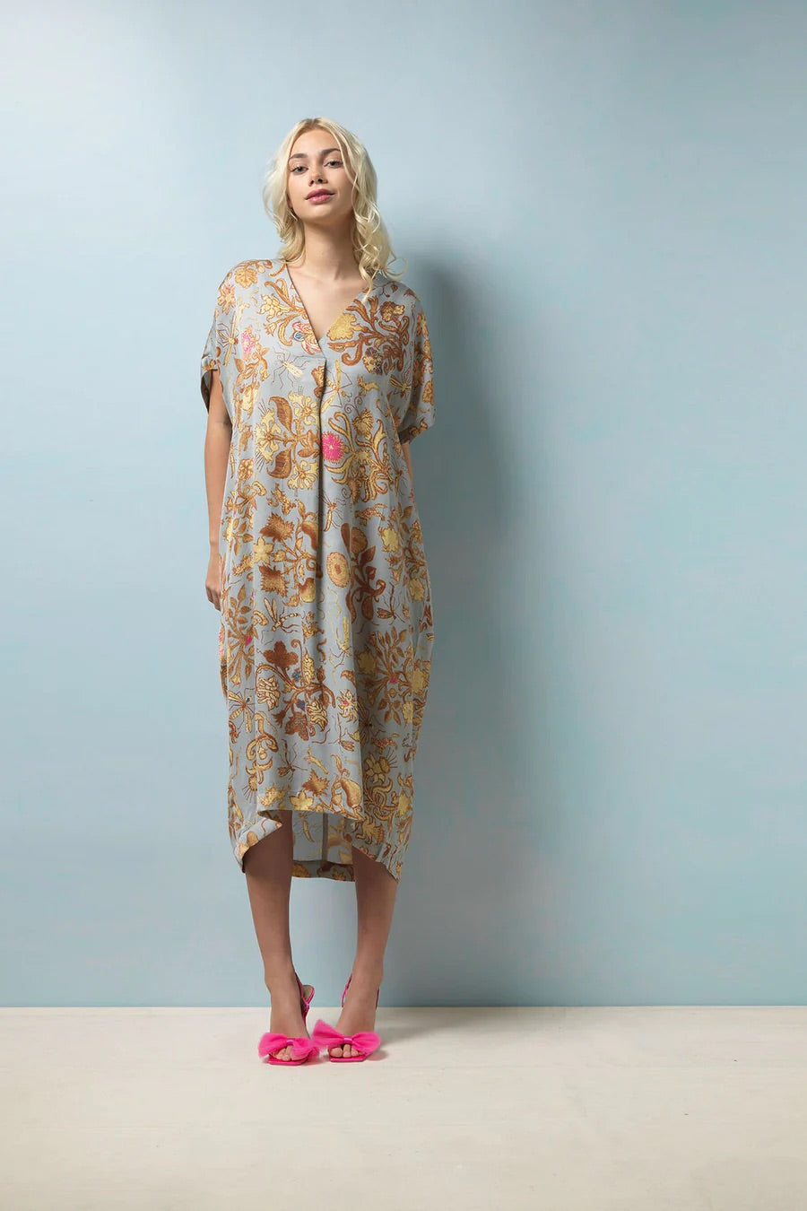 One Hundred Stars - Shift Dress Tudor Rose Grey - HAYGEN