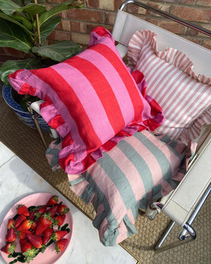 Amuse la Bouche - Blush candy stripe Cushion - HAYGEN