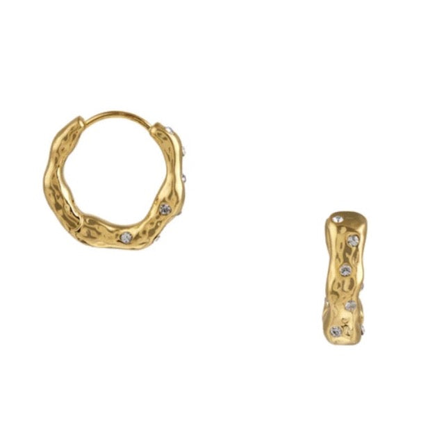 Molten & Swarovski Crystal Mid Size Hoops - HAYGEN