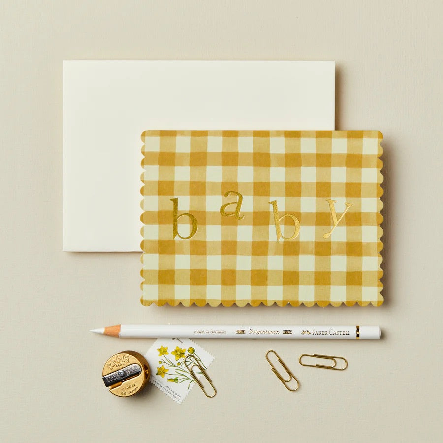 Wanderlust Paper Co. Mustard Gingham Baby - HAYGEN