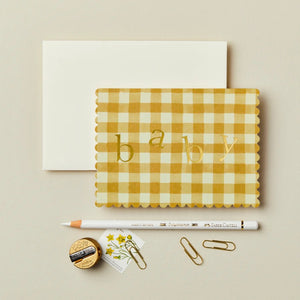Wanderlust Paper Co. Mustard Gingham Baby - HAYGEN