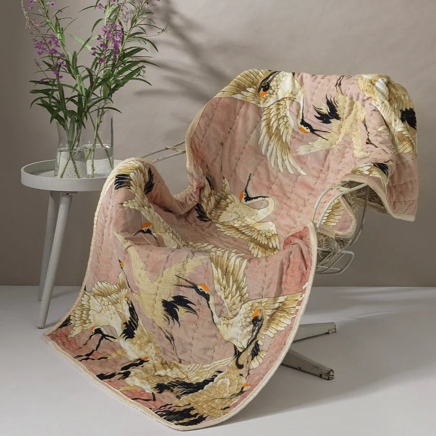 One Hundred Stars- Throw Velvet Stork Pink - HAYGEN
