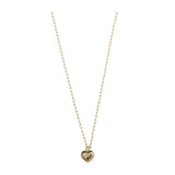 Etched Heart Charm Necklace - Gold - HAYGEN