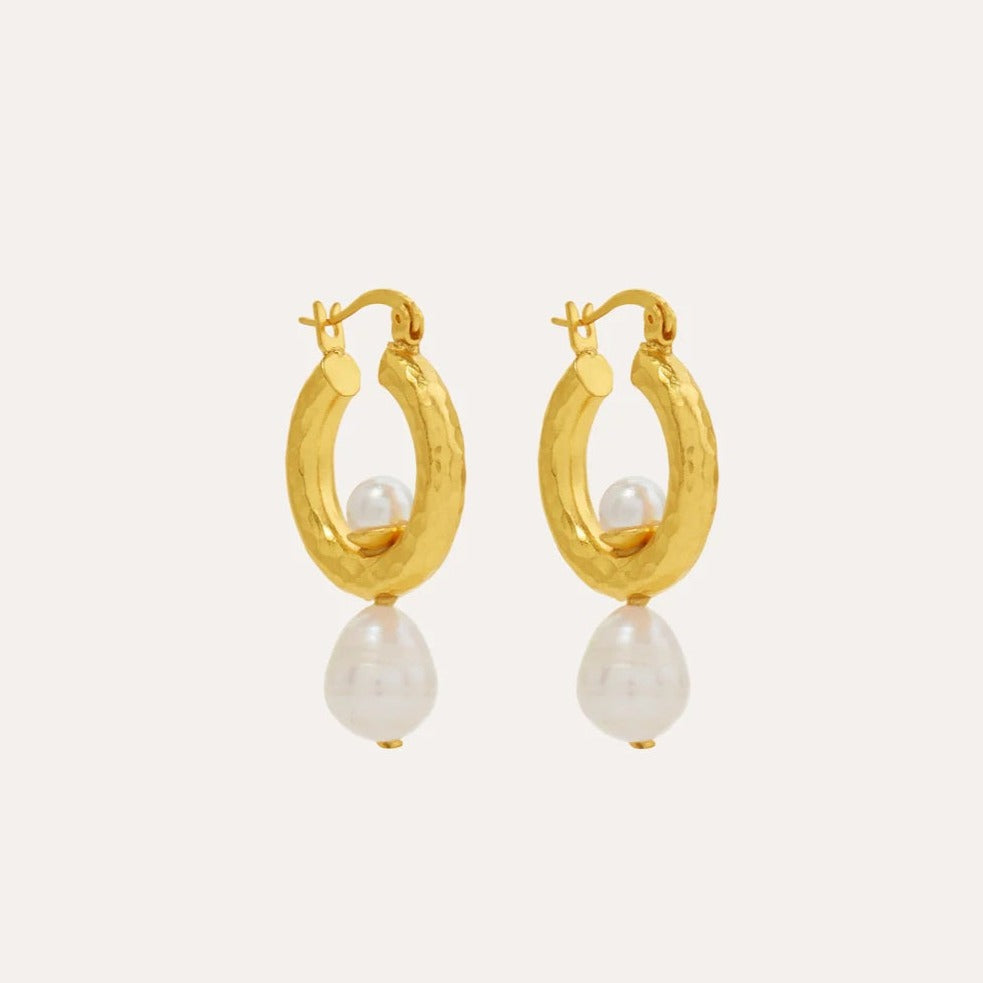 Lexie Pearl Hoop Earrings - HAYGEN