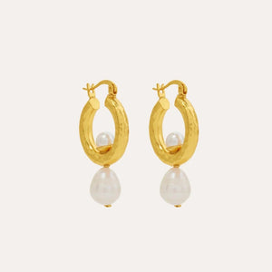 Lexie Pearl Hoop Earrings - HAYGEN