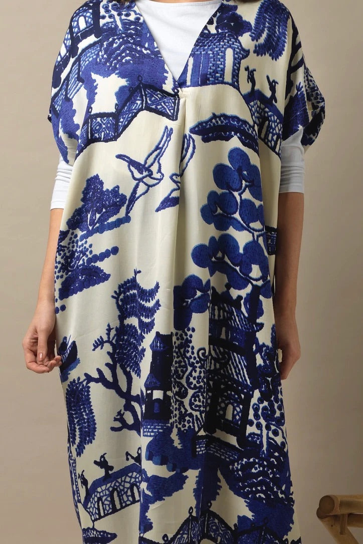 One Hundred Stars - Shift Dress Giant Willow Blue - HAYGEN