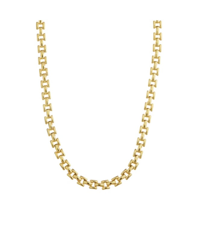 Slim Vintage Link Chain Necklace - Gold - HAYGEN