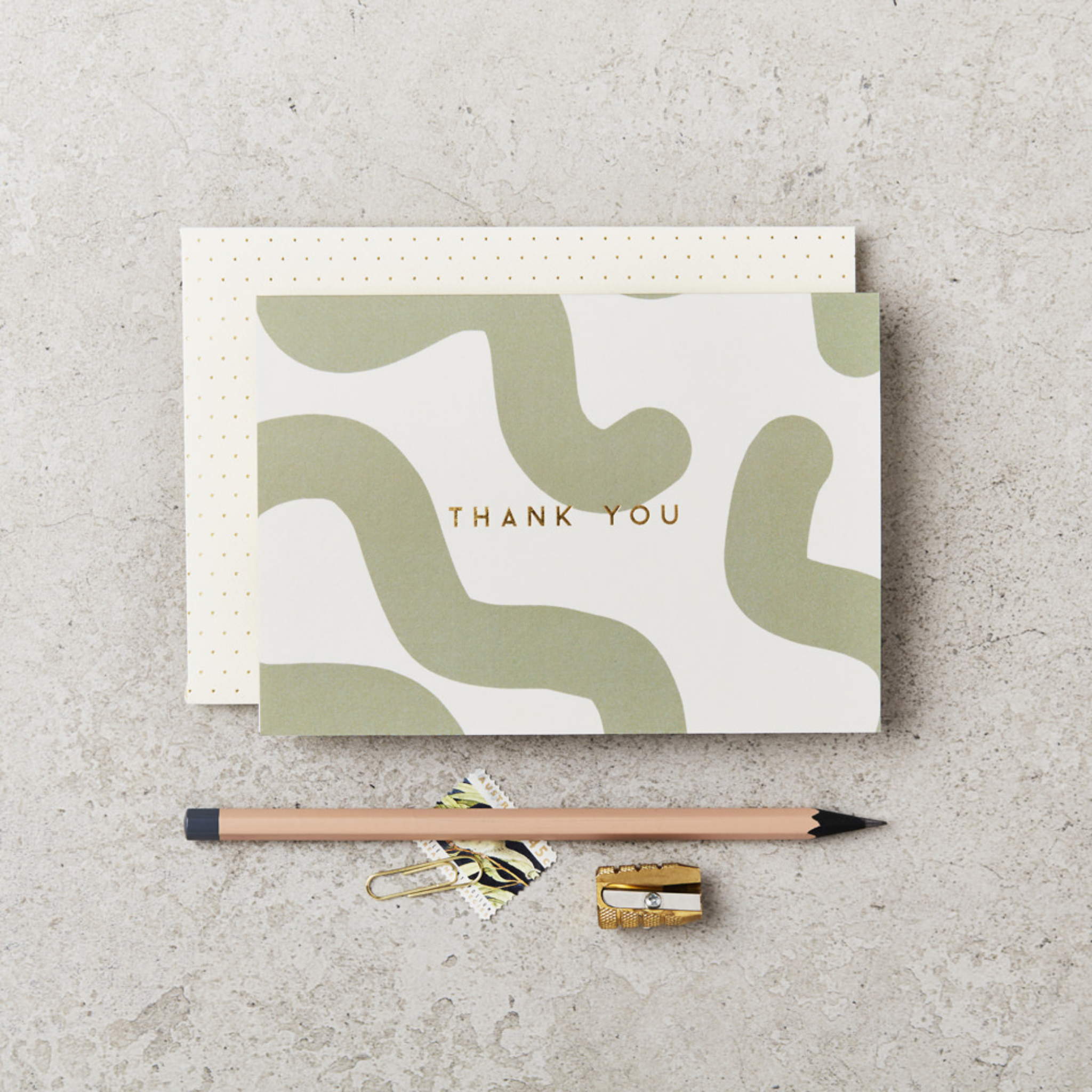 Katie Leamon - Green Mallow Thank you Card - HAYGEN