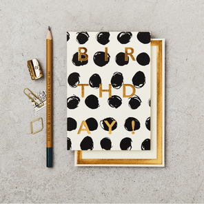 Katie Leamon - B&W Polka Birthday Card Product Image