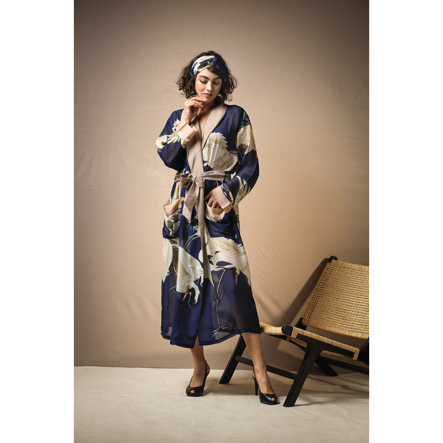 One Hundred Stars - Gown - Stork Navy - HAYGEN