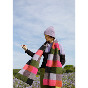 Quinton & Chadwick - Big Brushed Scarf- Fuchsia & Khaki - HAYGEN