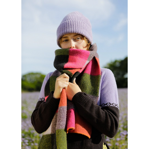 Quinton & Chadwick - Big Brushed Scarf- Fuchsia & Khaki - HAYGEN
