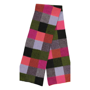 Quinton & Chadwick - Big Brushed Scarf- Fuchsia & Khaki - HAYGEN