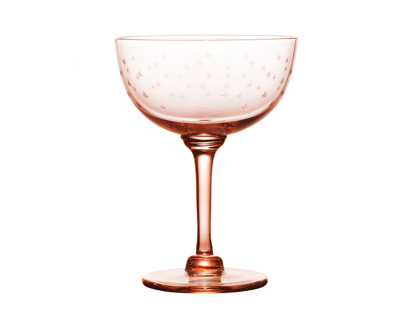 The Vintage List - Set of 4 Pink Champagne Glasses with Stars design - HAYGEN
