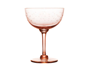 The Vintage List - Set of 4 Pink Champagne Glasses with Stars design - HAYGEN