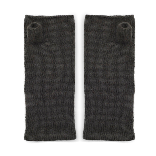 Cashmere Plain Knit Wrist Warmers - Mole - HAYGEN