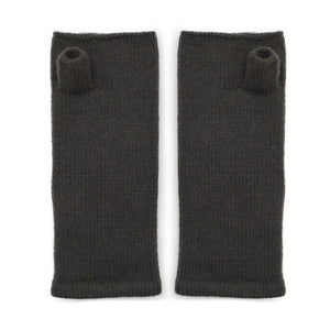 Cashmere Plain Knit Wrist Warmers - Mole - HAYGEN