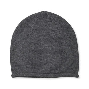 Cashmere Plain Knit Hat - Dark Grey - HAYGEN