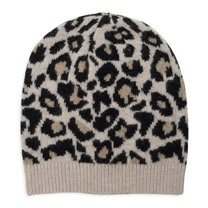 Luxury Cashmere Beanie - Leopard - HAYGEN