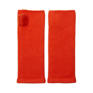 Cashmere Plain Knit Wrist Warmer - Neon Orange - HAYGEN