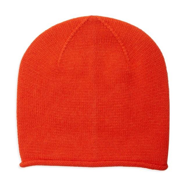 Somerville - Cashmere Plain Knit Hat - Orange - HAYGEN