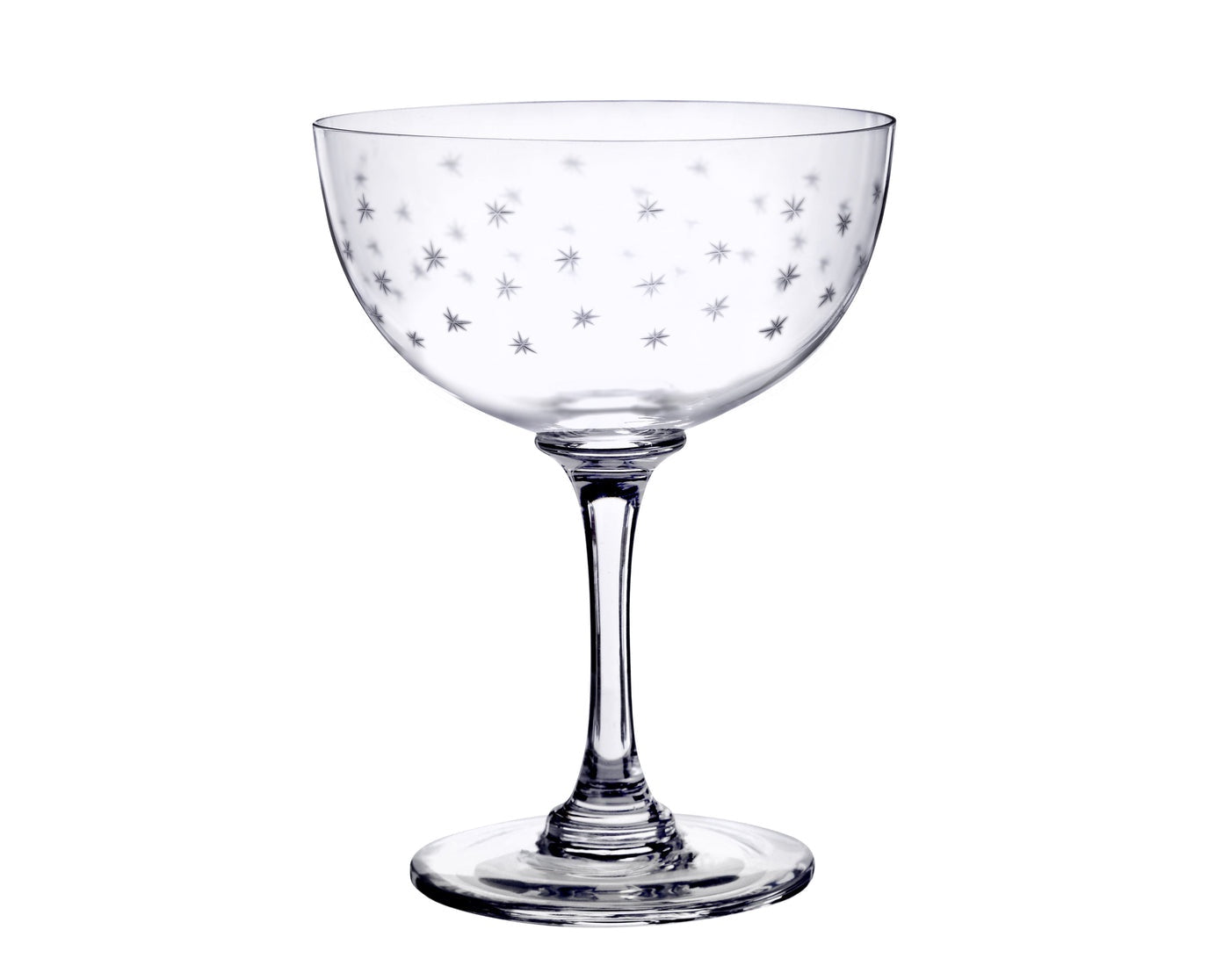 The Vintage List - Set of 6 Champagne Saucers with Stars Design - HAYGEN
